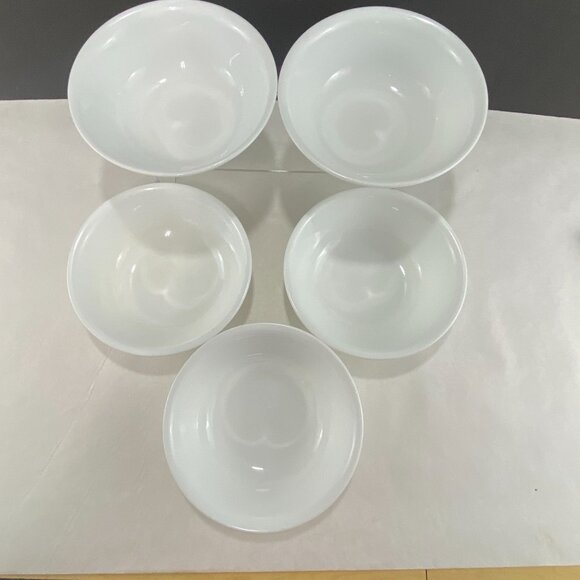 Vintage Corelle White Cereal Soup Bowls Set Of 5 - Picture 2 of 10